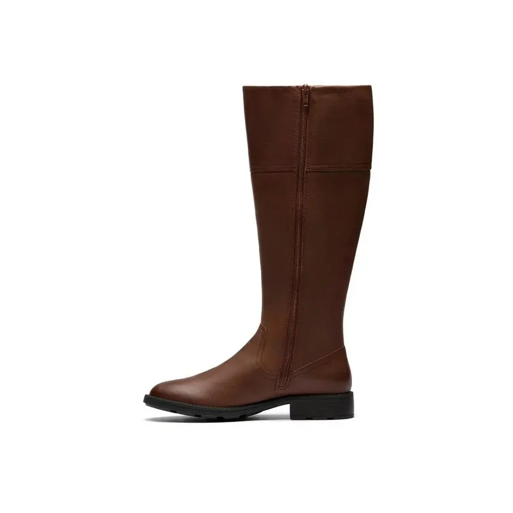 Clarks Women's Adalynn Hope Leather Tan Boots Size 7 W MSRP $190